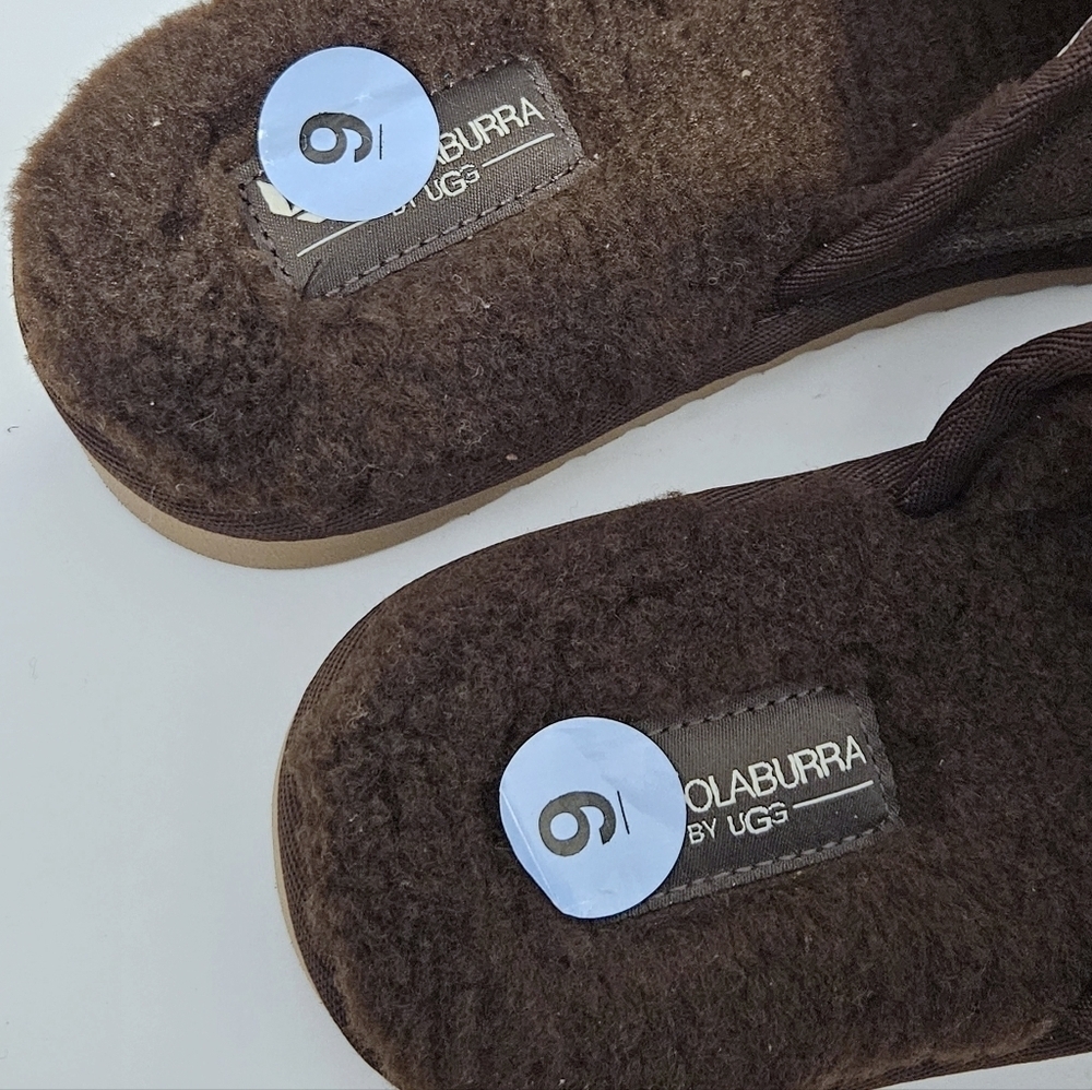 NWOT Koolaburra By Ugg Dawsen Men's Brown Leather Slippers Sz 9 - Picture 5 of 7